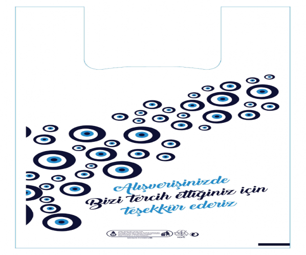 Hışır Rulo Poşet  Nazar Baskılı Büyük Boy