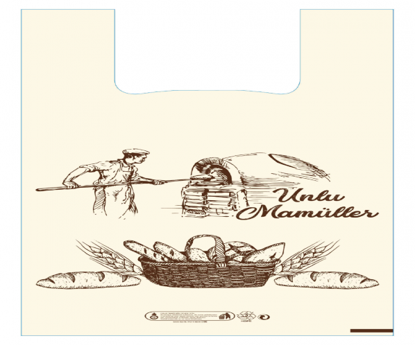 Hışır Rulo Poşet  Unlu Mamüller Baskılı Küçük Boy